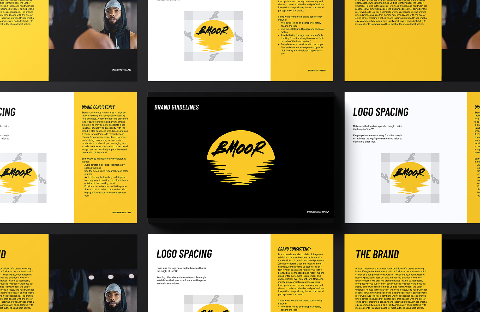 Mockup of brand guideline pages